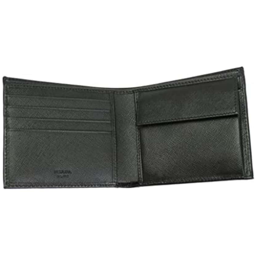 Prada Prada Men's Black Saffiano Leather Logo Billfold Bifold Wallet Black Leather Never worn, with tag - Back View