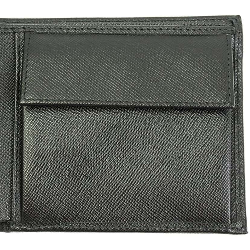 Prada Prada Men's Black Saffiano Leather Logo Billfold Bifold Wallet Black Leather Never worn, with tag - Box View
