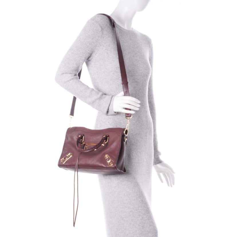 Balenciaga Balenciaga City Prune Purple Goat Leather Small Shoulder Bag Purple Leather Never worn, with tag - Back View