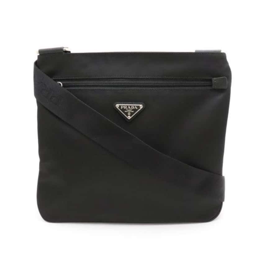 Prada Prada Tessuto Saffiano Black Messenger Bag Cross Body Black Never worn, with tag - Front View