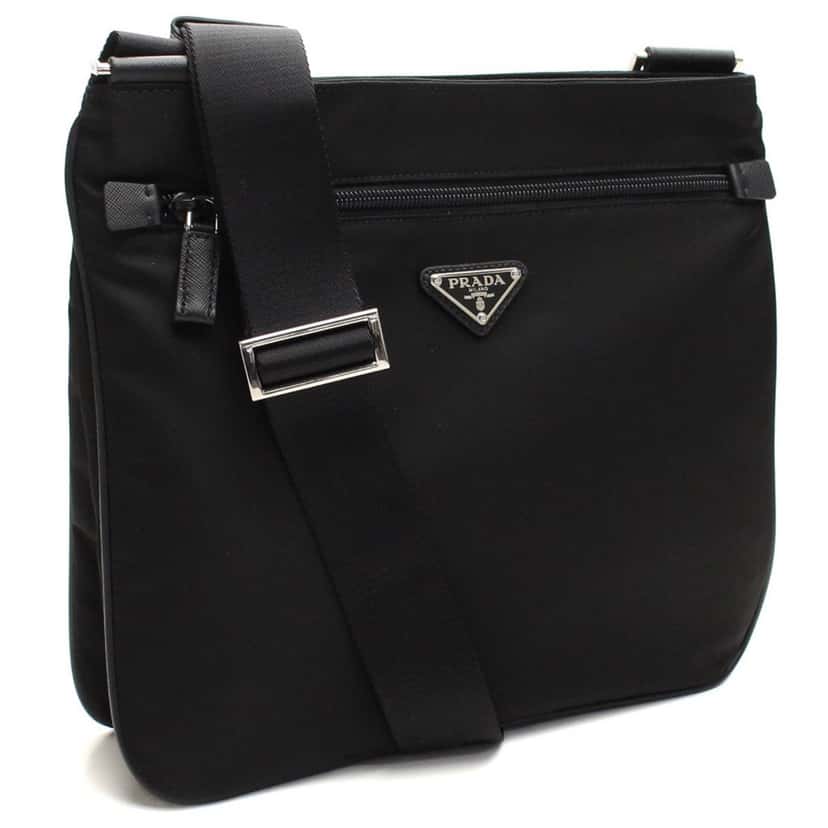Prada Prada Tessuto Saffiano Black Messenger Bag Cross Body Black Never worn, with tag - Back View