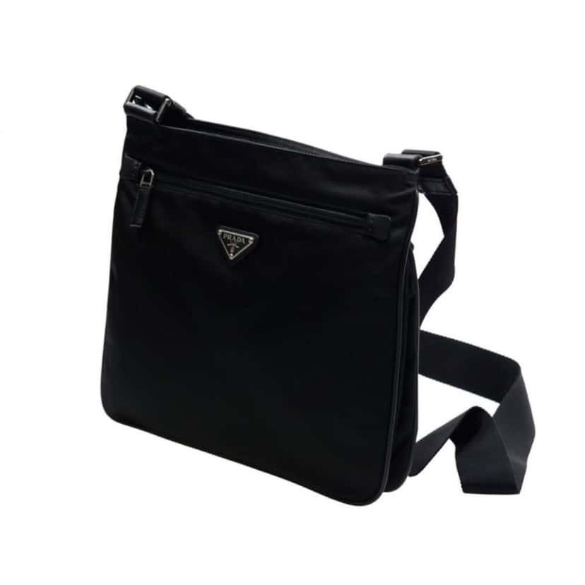 Prada Prada Tessuto Saffiano Black Messenger Bag Cross Body Black Never worn, with tag - Box View