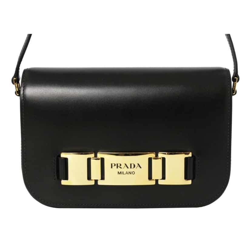 Prada Prada City Calf Leather Black Crossbody Flap Bag Black Leather Never worn, with tag - Front View