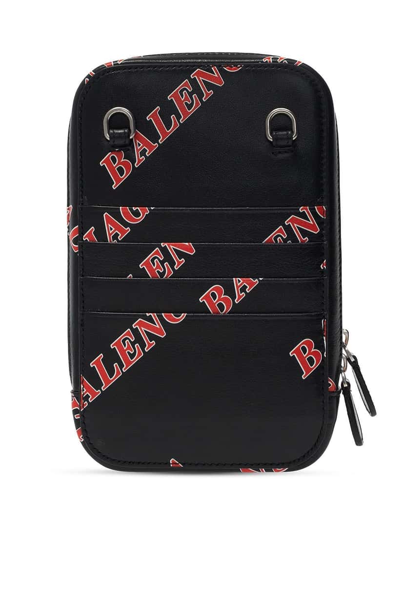 Balenciaga Balenciaga Black Calfskin Leather Sport Print Phone Holder Bag Black Leather Never worn, with tag - Inside View
