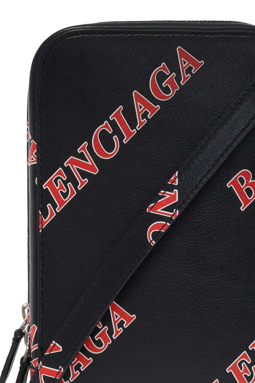 Balenciaga Balenciaga Black Calfskin Leather Sport Print Phone Holder Bag Black Leather Never worn, with tag - Box View