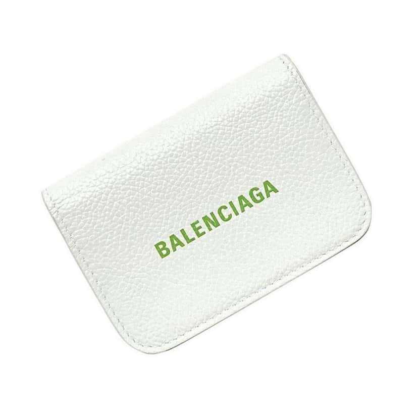Balenciaga Balenciaga Everyday White Leather Logo Mini Trifold Wallet White Leather Never worn, with tag - Front View