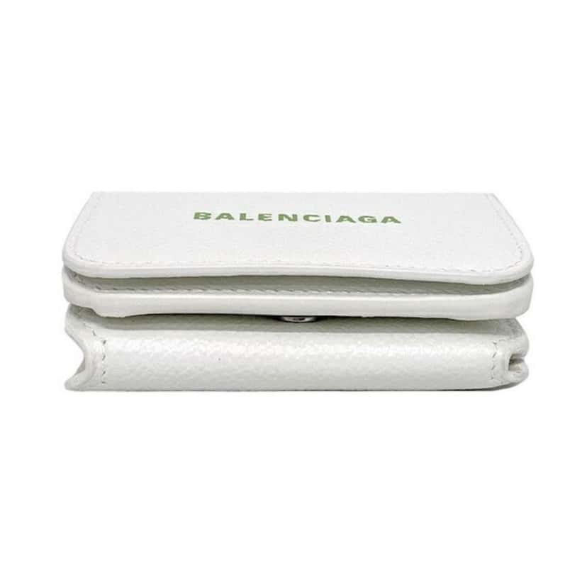 Balenciaga Balenciaga Everyday White Leather Logo Mini Trifold Wallet White Leather Never worn, with tag - Inside View