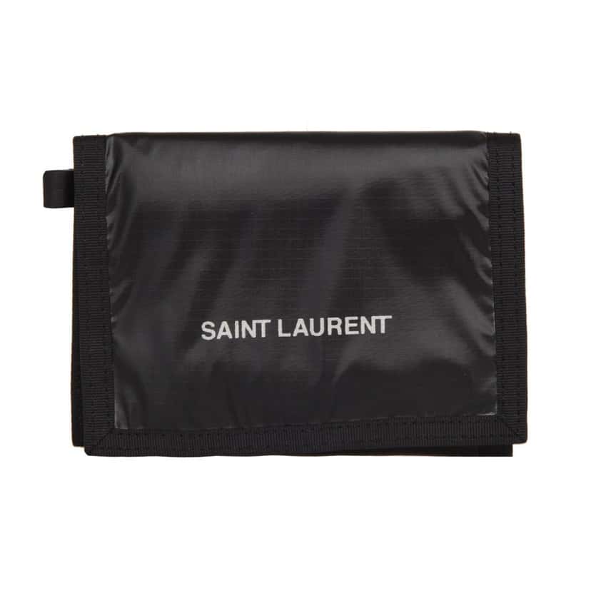 Saint Laurent Saint Laurent Nuxx Black Nylon Chain Trifold Wallet Black Never worn, with tag - Front View