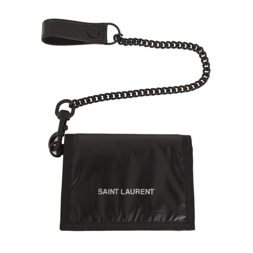 Saint Laurent Saint Laurent Nuxx Black Nylon Chain Trifold Wallet Black Never worn, with tag - Back View
