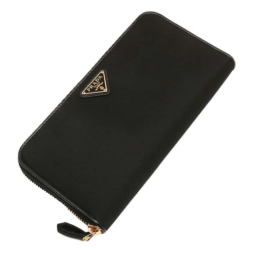 Prada Prada Black Tessuto Nylon Zip Around Wallet Gold Triangle Logo Black Never worn, with tag - Inside View