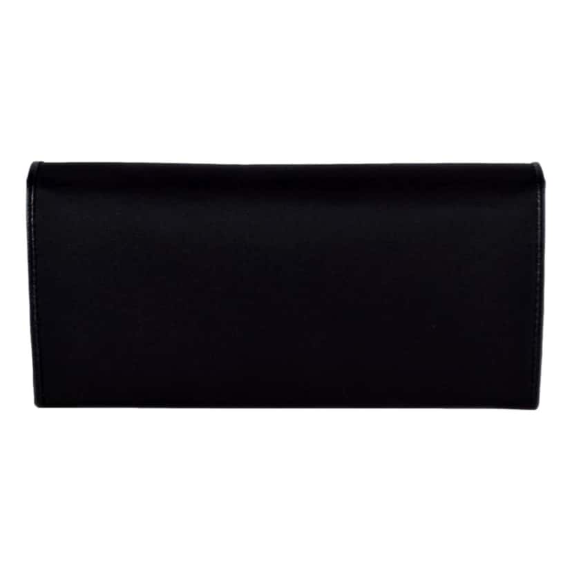 Prada Prada Triangle Logo Tessuto Re-Nylon Black Continental Large Flap Wallet Black Never worn, with tag - Model View