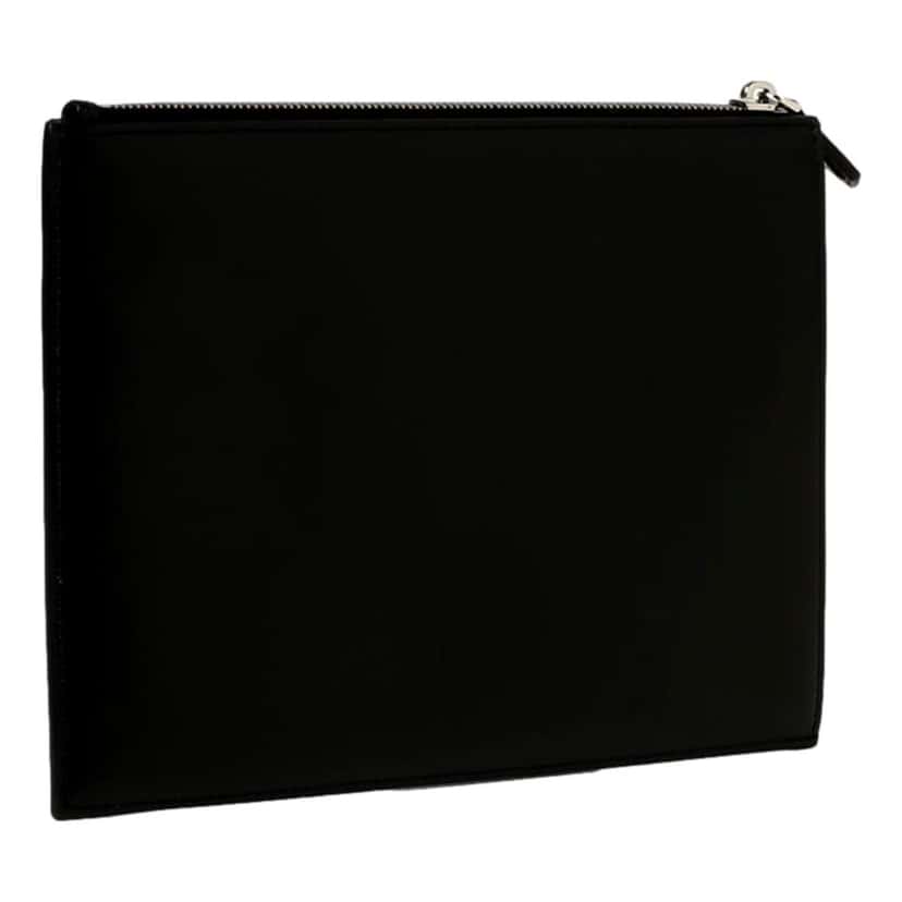 Fendi Fendi Baguette Black Calf Leather Embossed Clutch Black Leather Never worn, with tag - Inside View