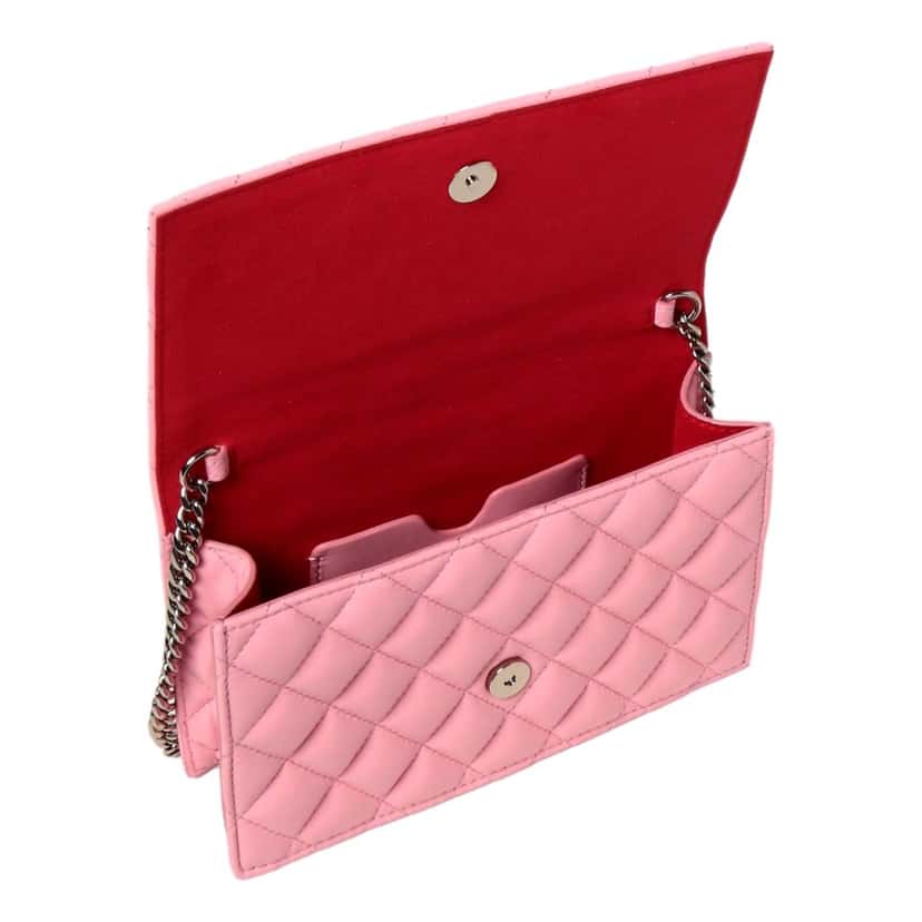 Alexander Mcqueen Alexander McQueen Pink Quilted Leather Skull Shoulder Bag Pink Leather Never worn, with tag - Back View