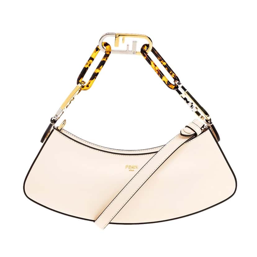 Fendi Fendi O'Lock Swing Ivory Calfskin Leather Shoulder Bag White Leather Never worn, with tag - Front View