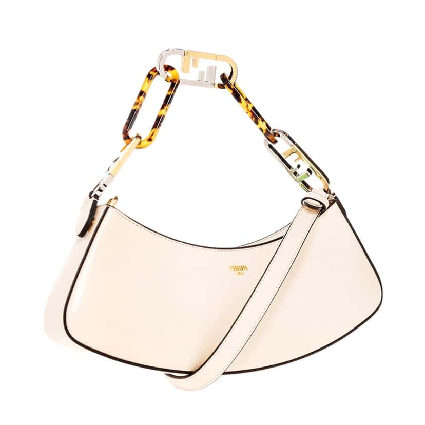Fendi Fendi O'Lock Swing Ivory Calfskin Leather Shoulder Bag White Leather Never worn, with tag - Inside View