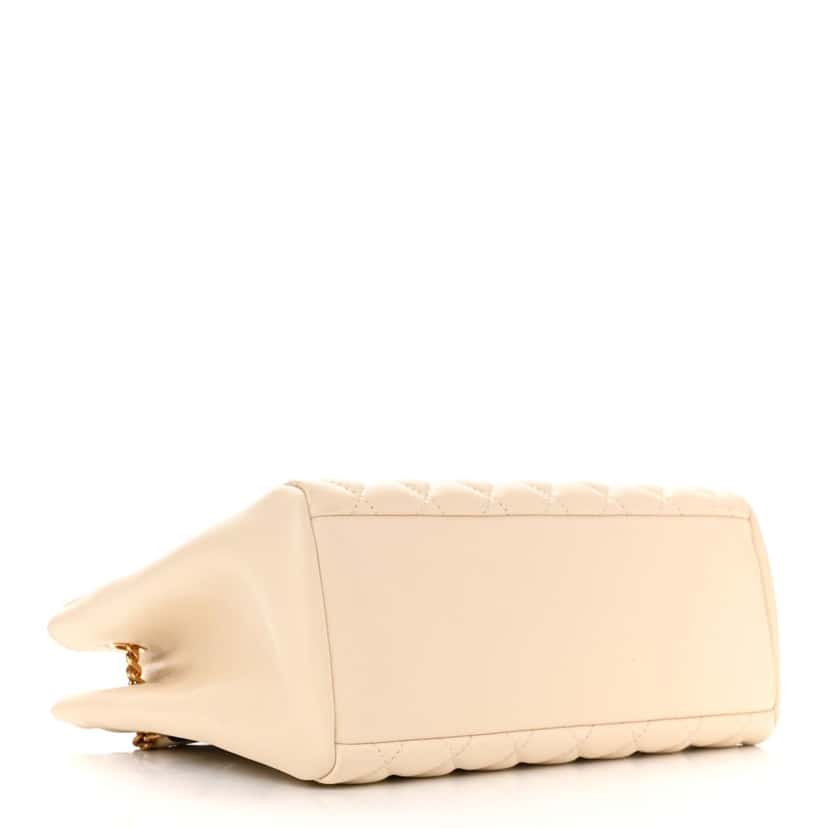 Versace Versace La Medusa Nappa Quilted Beige Leather Large Tote Bag Beige Leather Never worn, with tag - Model View