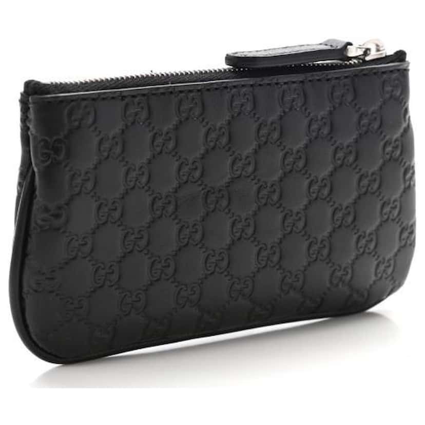 Gucci Gucci Micro GG Black Leather Key Case Black Leather Never worn, with tag - Back View