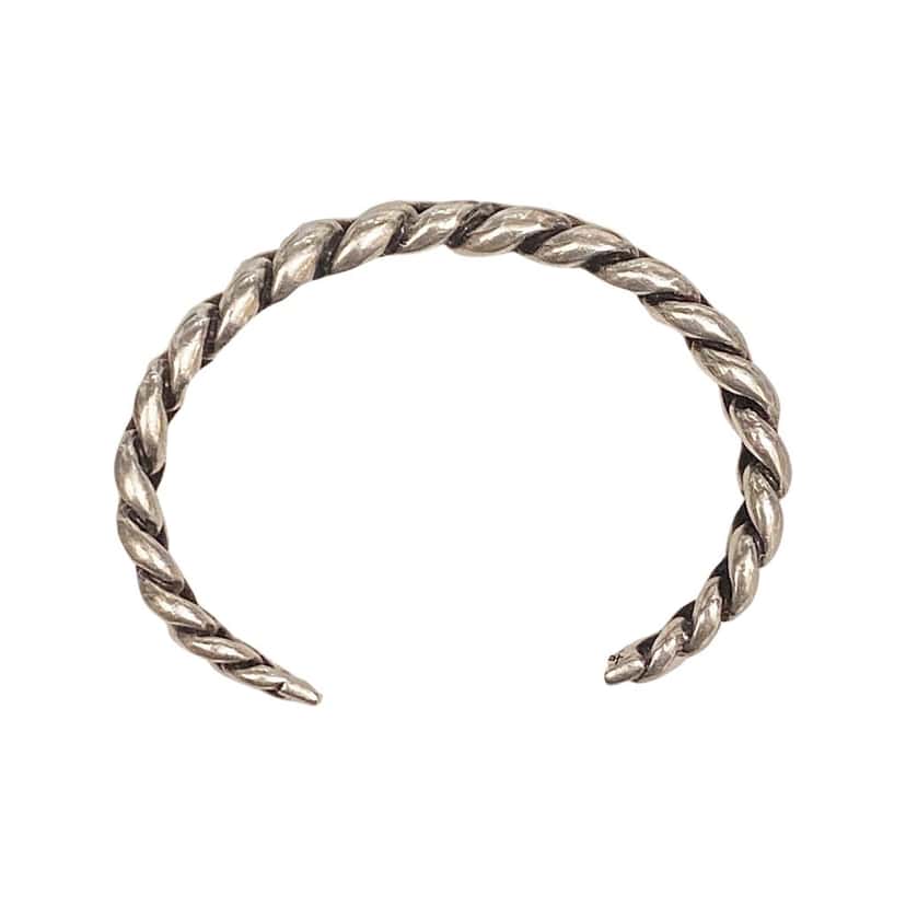 Saint Laurent Saint Laurent Silver Gunmetal Chain Link Cuff Bracelet Silver Never worn, with tag - Back View