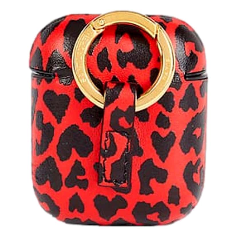 Saint Laurent Saint Laurent Leopard Print Black and Red Leather Airpods Case Red Never worn, with tag - Box View