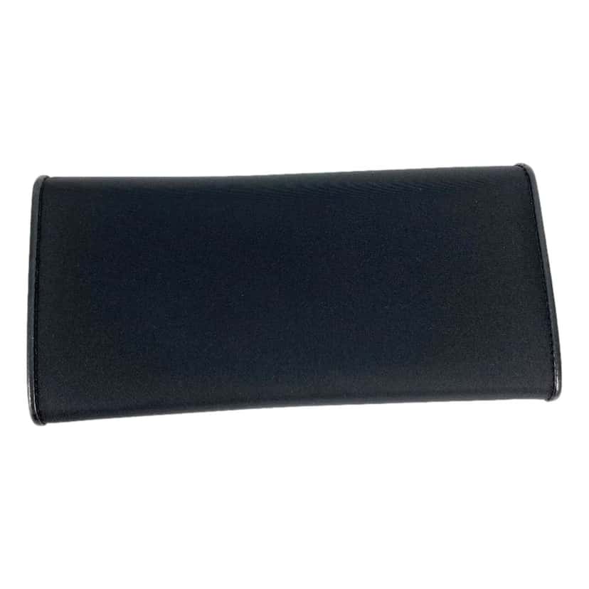 Prada Prada Tessuto Nero Black Continental Flap Black Wallet Silver Triangle Logo Black Never worn, with tag - Model View
