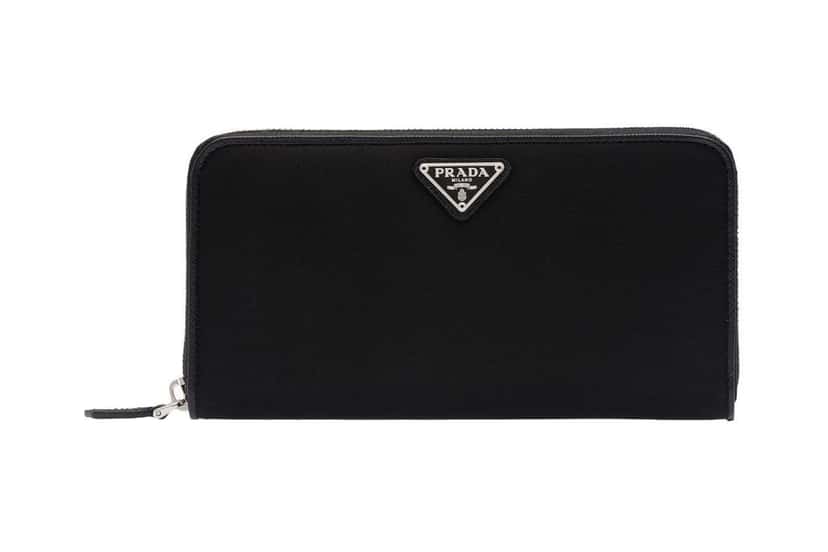 Prada Prada Tessuto Nylon Nero Black Zip Around Wallet Silver Triangle Logo Black Never worn, with tag - Front View