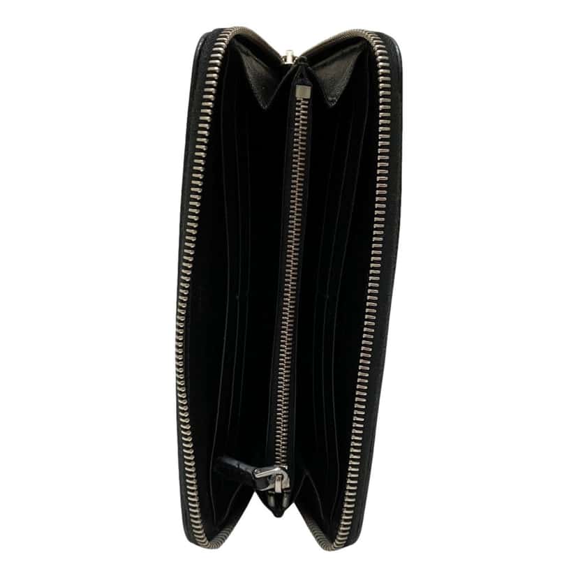 Prada Prada Tessuto Nylon Nero Black Zip Around Wallet Silver Triangle Logo Black Never worn, with tag - Model View