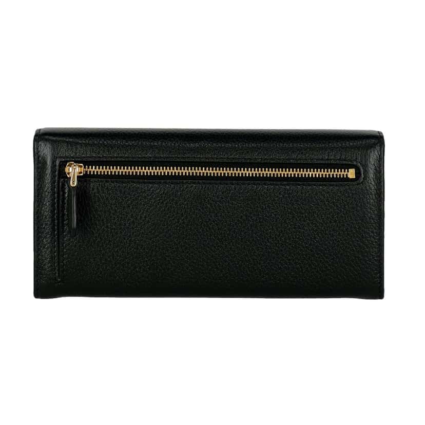 Prada Prada Vitello Grain Nero Black Leather Continental Long Wallet Zipper Pouch Black Leather Never worn, with tag - Model View