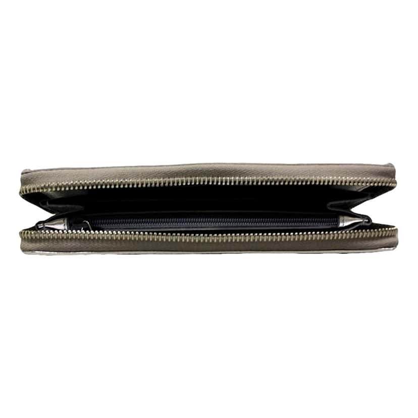 Saint Laurent Yves Saint Laurent Wallet YSL Belle du Jour Silver Leather Zip Wallet Silver Leather Never worn, with tag - Inside View