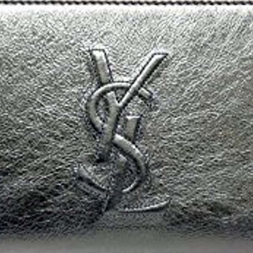 Saint Laurent Yves Saint Laurent Wallet YSL Belle du Jour Silver Leather Zip Wallet Silver Leather Never worn, with tag - Box View