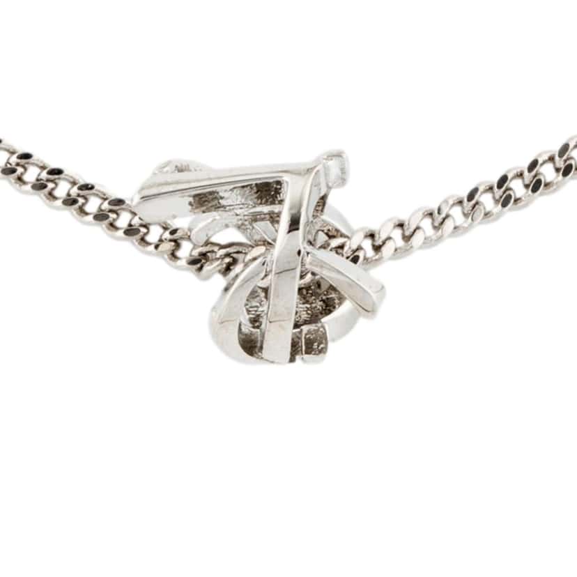 Saint Laurent Saint Laurent Monogram Twist Silver Metal Chain Bracelet Silver Never worn, with tag - Back View