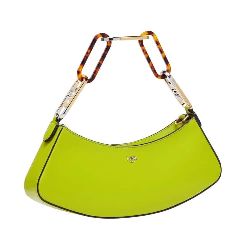 Fendi Fendi O'Lock Swing Wasabi Green Calf Leather Small Hobo Shoulder Bag Green Leather Never worn, with tag - Back View