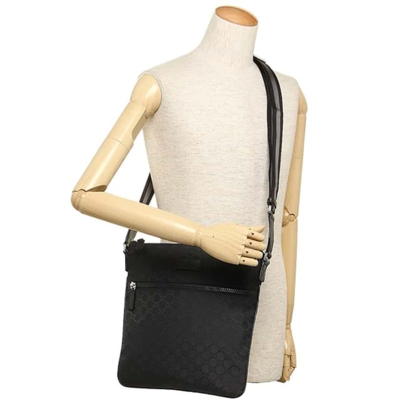 Gucci Gucci Unisex GG Guccissima Web Black Canvas Messenger Bag Crossbody Black Canvas Never worn, with tag - Inside View