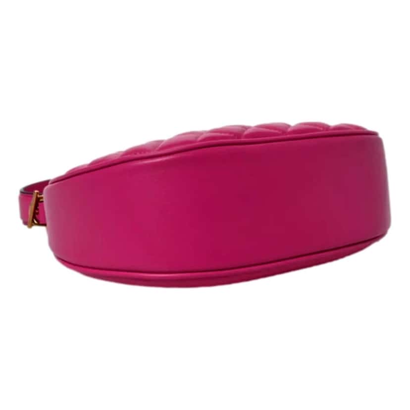 Versace Versace La Medusa Half Moon Hobo Shoulder Crossbody Bag Pink Leather Pink Leather Never worn, with tag - Model View