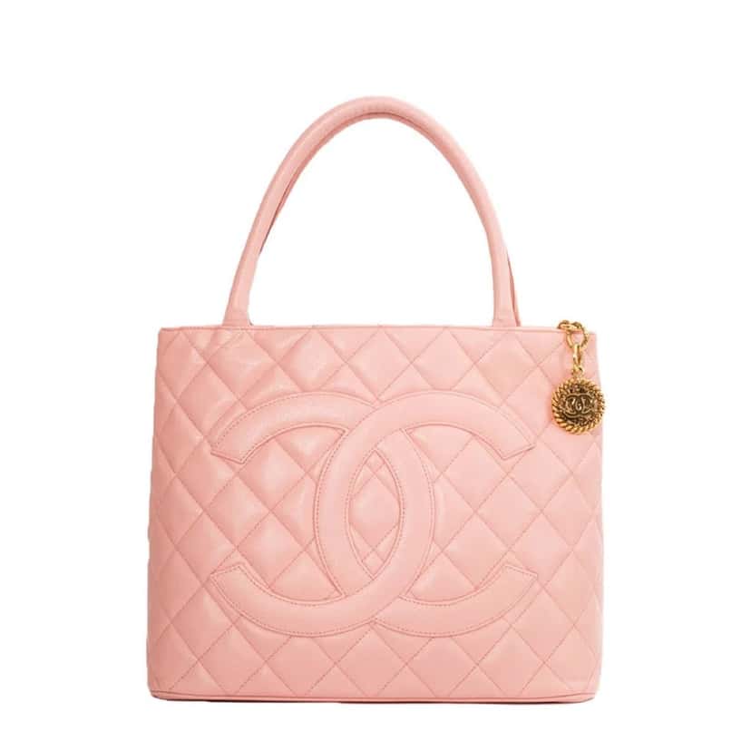 Chanel Chanel Caviar Quilted Leather Medallion Tote Pink Pink Leather Very good condition - Front View