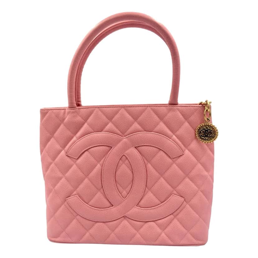 Chanel Chanel Caviar Quilted Leather Medallion Tote Pink Pink Leather Very good condition - Back View