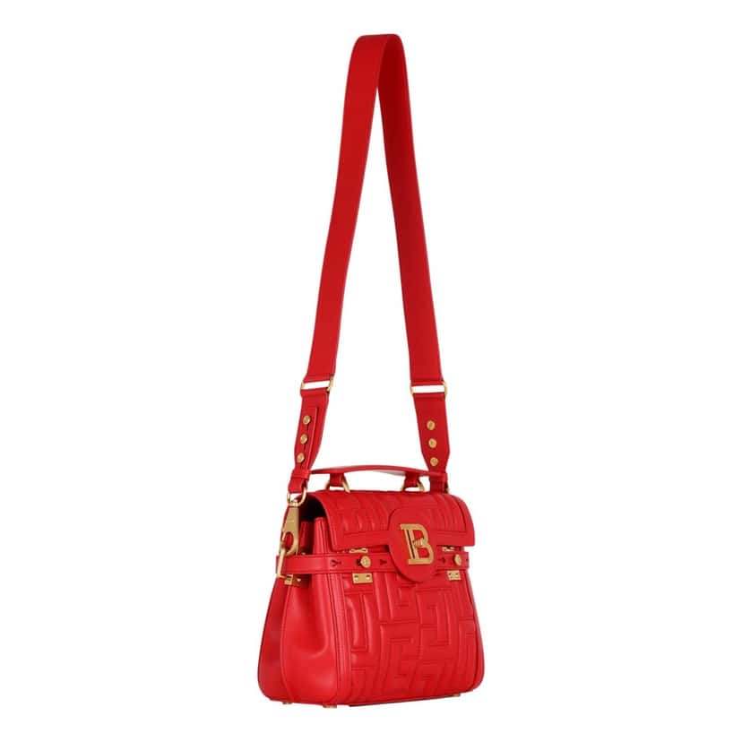 Balmain Balmain B-Buzz 23 Red Tote Crossbody Shoulder Bag Quilted Calf Leather Red Leather Never worn, with tag - Back View