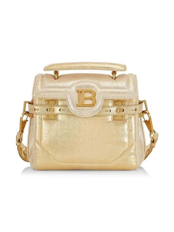 Balmain Balmain B-Buzz 23 Metallic Gold Tote Crossbody Shoulder Bag Calf Leather Gold Leather Never worn, with tag - Inside View