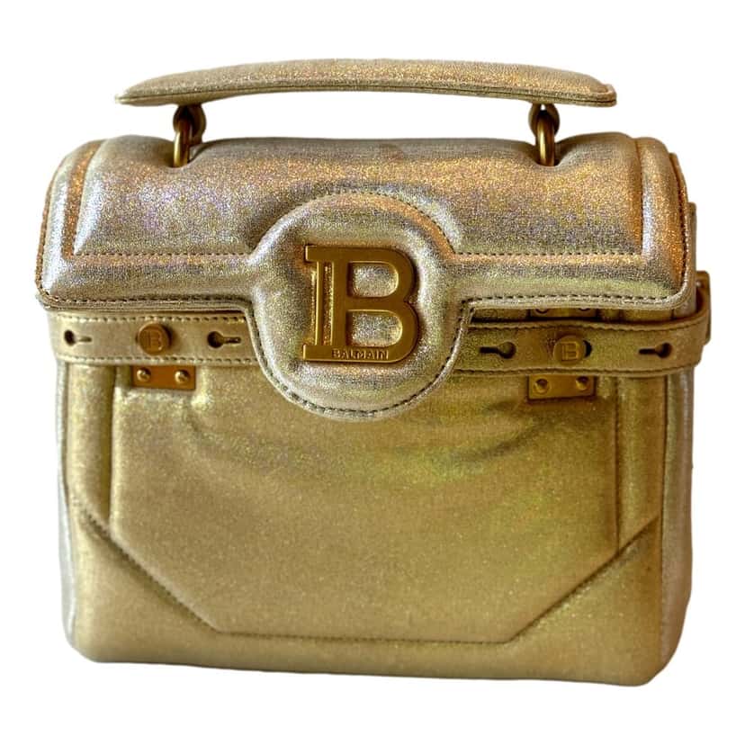Balmain Balmain B-Buzz 23 Metallic Gold Tote Crossbody Shoulder Bag Calf Leather Gold Leather Never worn, with tag - Model View