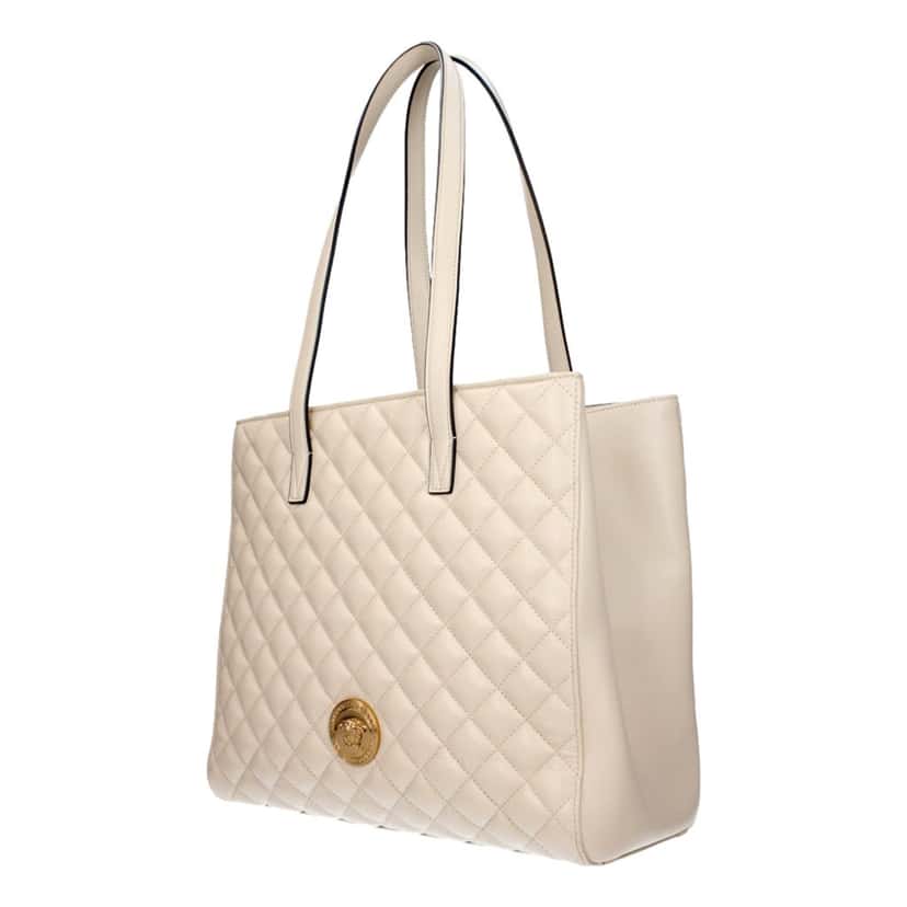 Versace Versace La Medusa Ivory Quilted Leather Totebag White Never worn, with tag - Back View