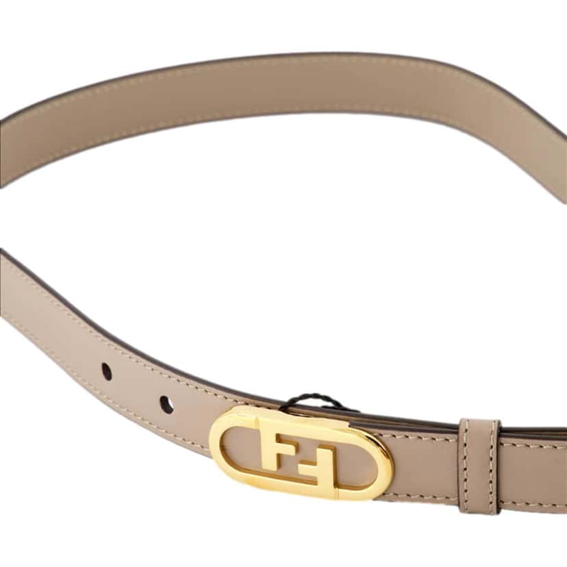 Fendi Fendi Women's Grey Tortora Skinny O'Lock Belt Size 80 Other Leather Never worn, with tag - Back View