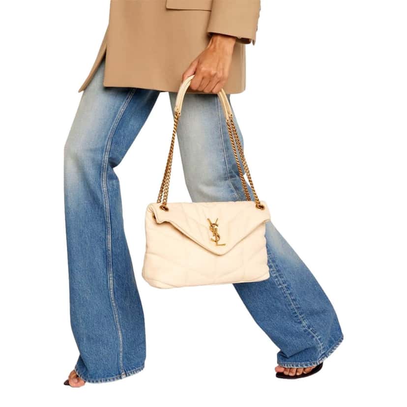 Saint Laurent Saint Laurent Lou Puffer Medium Shoulder Bag in Quilted Leather Beige Leather Never worn, with tag - Inside View