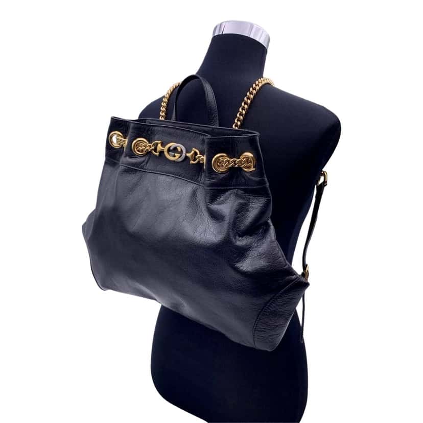 Gucci Gucci Black Leather Zumi Backpack Shoulder Backpack Black Leather Good condition - Back View
