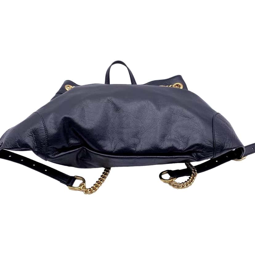 Gucci Gucci Black Leather Zumi Backpack Shoulder Backpack Black Leather Good condition - Box View