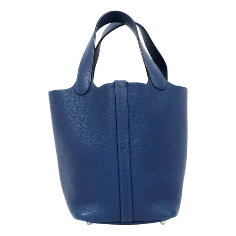 Hermès Hermes Picotin 18 Veau Taurillon Clemence Leather Bleu Nuit Blue Leather Very good condition - Inside View