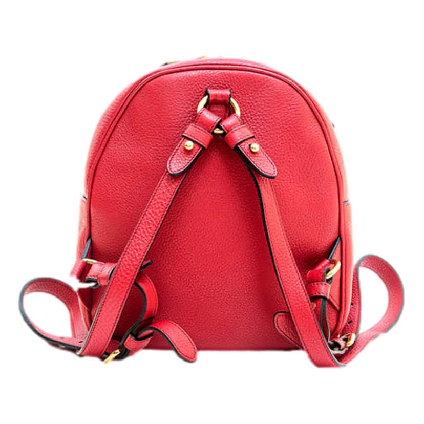 Prada Prada Vitello Daino Convertible Front Pocket Backpack Red Gold Hardware Red Leather Good condition - Back View