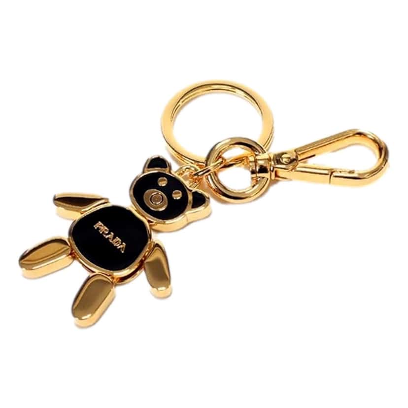 Prada Prada Women's Black/Gold Teddy Bear Handbag Charm Keychain Pink Never worn, with tag - Front View