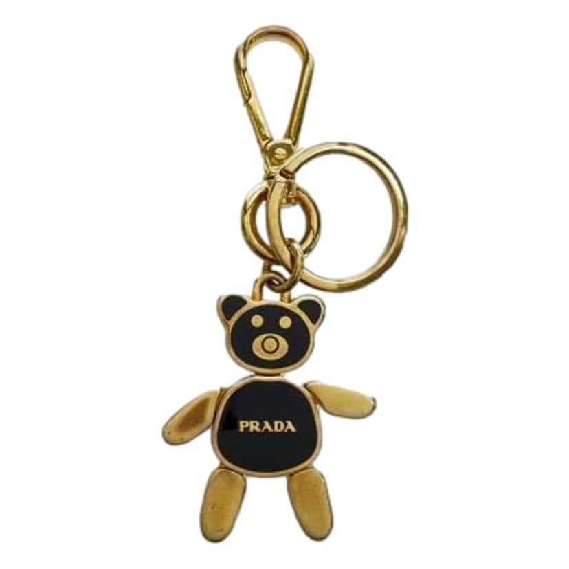 Prada Prada Women's Black/Gold Teddy Bear Handbag Charm Keychain Pink Never worn, with tag - Inside View