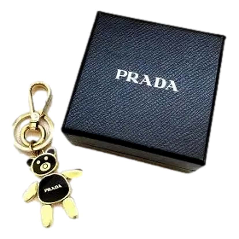 Prada Prada Women's Black/Gold Teddy Bear Handbag Charm Keychain Pink Never worn, with tag - Model View