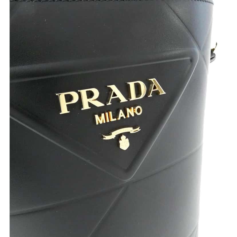 Prada Prada Soft Calf Leather Bucket Crossbody Handbag Nero Black Black Leather Never worn, with tag - Box View