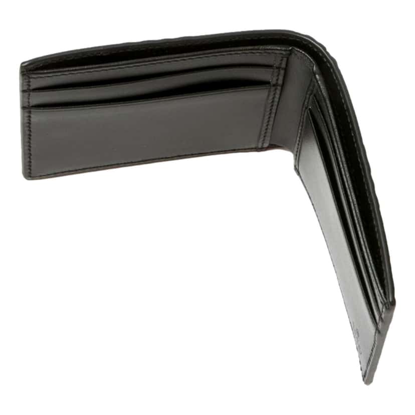 Gucci Gucci Calfskin Leather GG Tennis Embossed Bi-Fold Wallet Black Black Leather Never worn, with tag - Model View